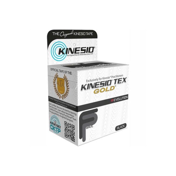 Kinesio Tex Gold FP Kinesiology Tape, 2" x 5.5 yds, Black, 6 Rolls
